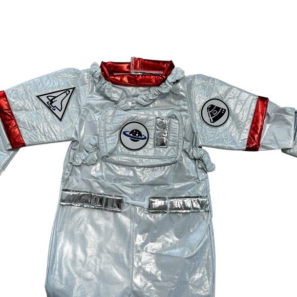 Kid's Astronaut Halloween Costume Space Explorer 3-4 Small New White Red - Picture 3 of 6